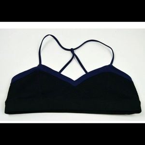 Alo S Yoga Sports Bra Strappy Blue Black